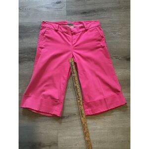 Lilly Pulitzer Pink Palm Beach Fit Cuffed Knee Length Shorts Sz 6 **read Below**